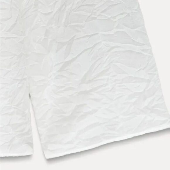 ZARA WHITE  WRINKLED EFFECT FEATHER BLOUSE ZW COLLECTION - Picture 11 of 11